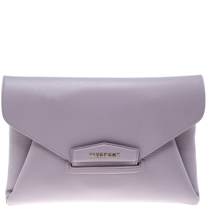 Givenchy Lilac Leather Medium Envelope Antigona Clutch
