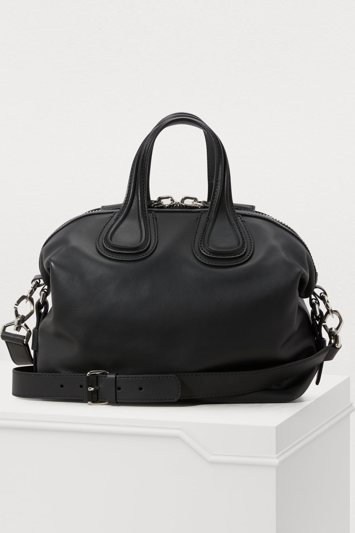 Givenchy Black Leather Small Star Mirror Rivets Nightingale Top Handle Bag