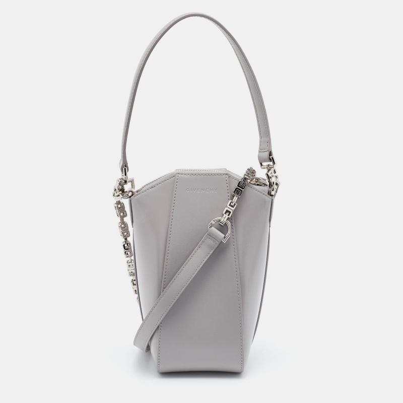 Givenchy Grey Leather Mini Antigona Vertical Crossbody Bag
