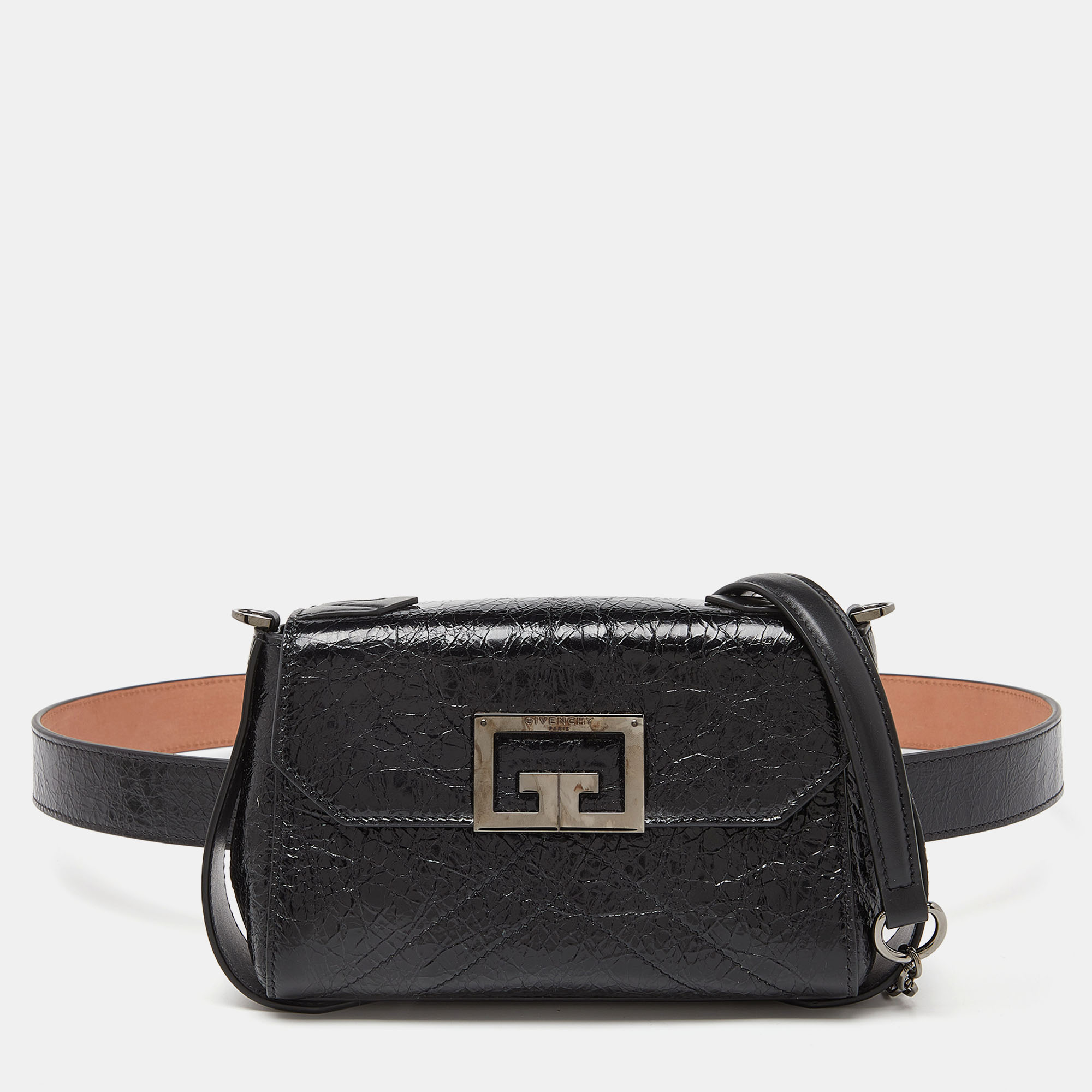 Pre-owned Givenchy Black Leather Belt Bag
