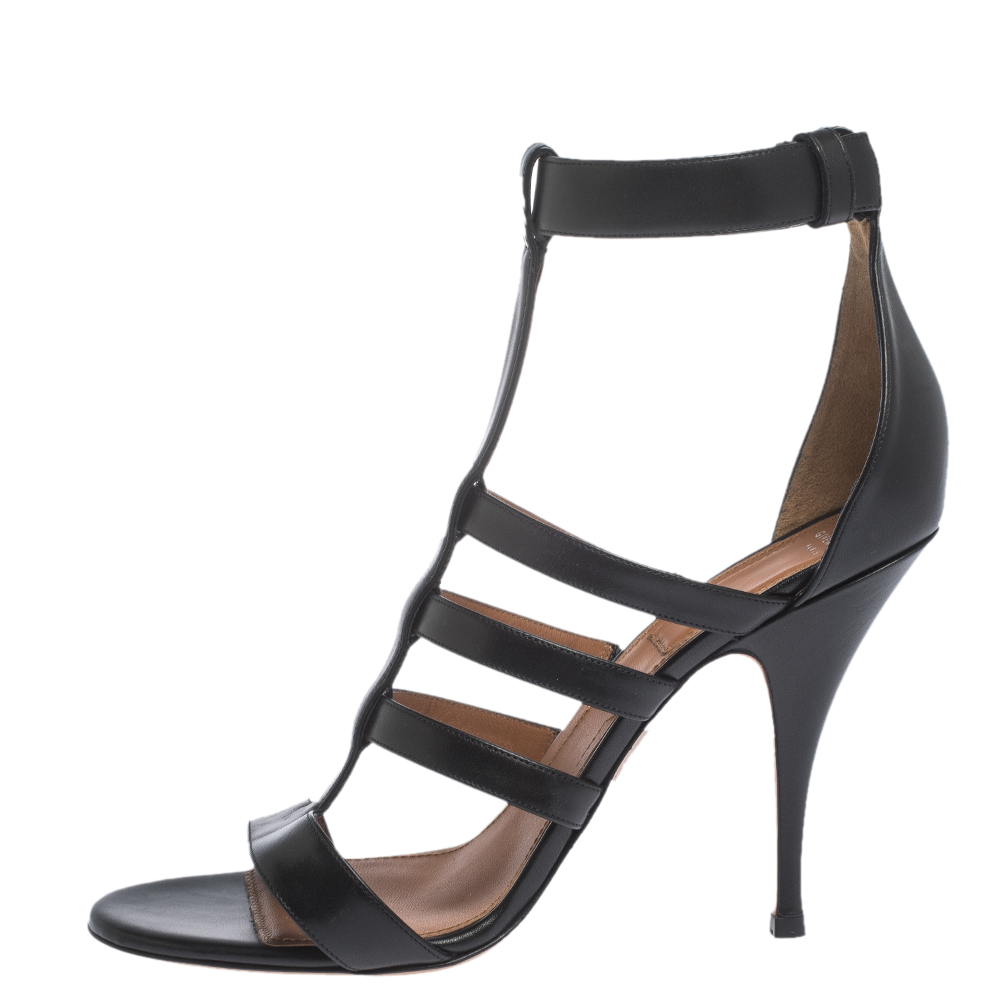 

Givenchy Black Leather Kali Strappy Sandals Size