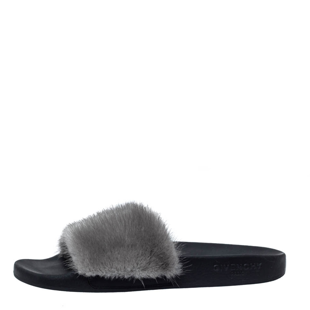 

Givenchy Grey Mink Fur Flat Slides Size