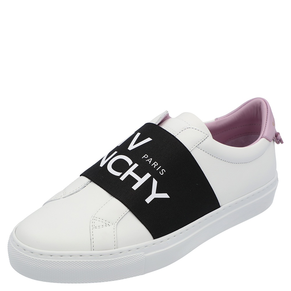 Pre-owned Givenchy White/black/purple Urban Street Logo Sneakers Size Eu 37