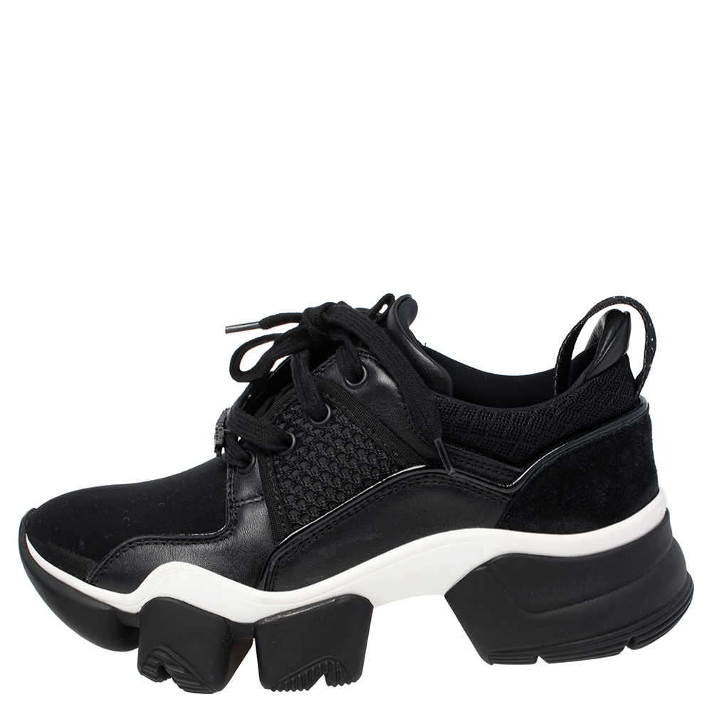 

Givenchy Black Neoprene and Suede Jaw Low Top Sneakers Size