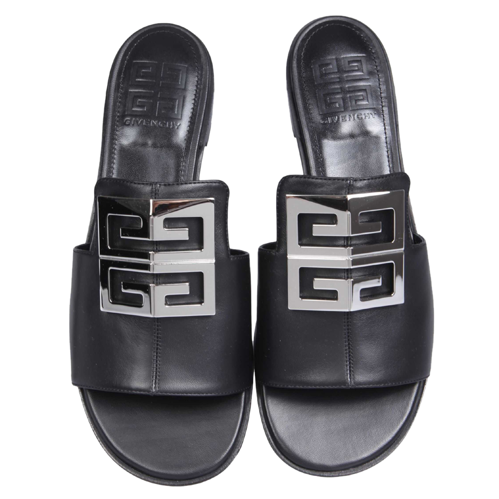 

Givenchy Black Leather 4G Sandals Size IT
