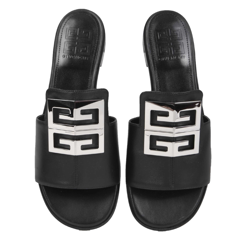 

Givenchy Black Leather 4G Sandals Size IT