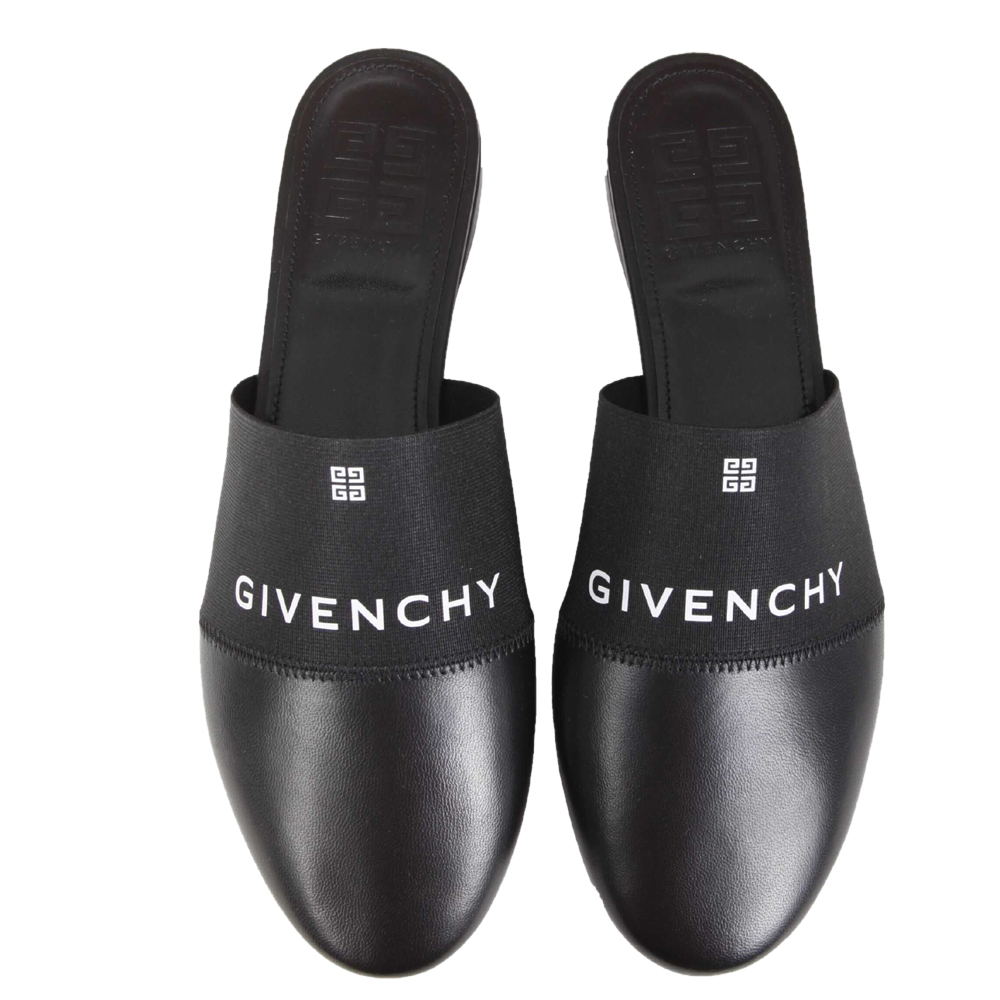 

Givenchy Black Lambskin Leather Paris Flat Mules Size IT