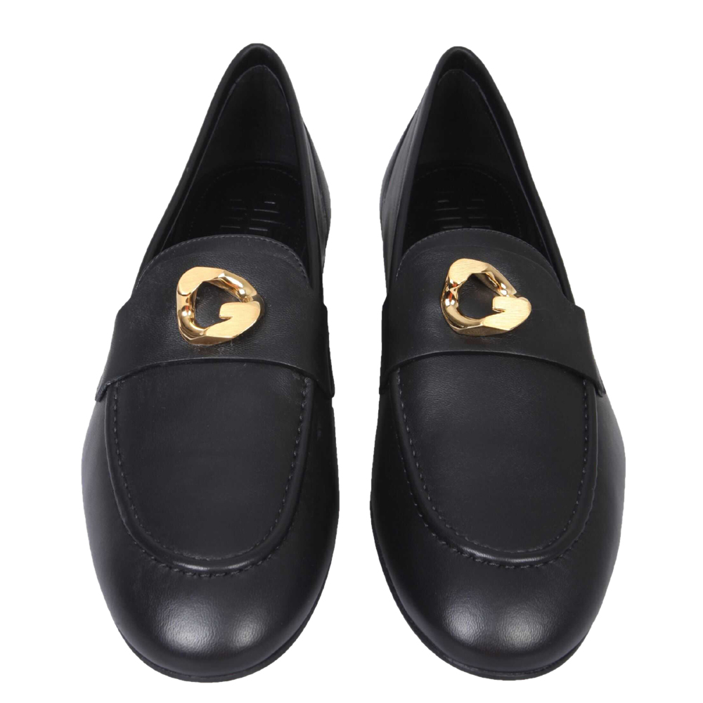 

Givenchy Black Leather G Chain Loafers Size IT