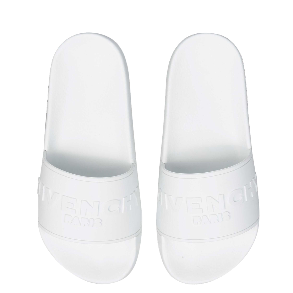 

Givenchy White Rubber Logo Slide Sandals Size IT