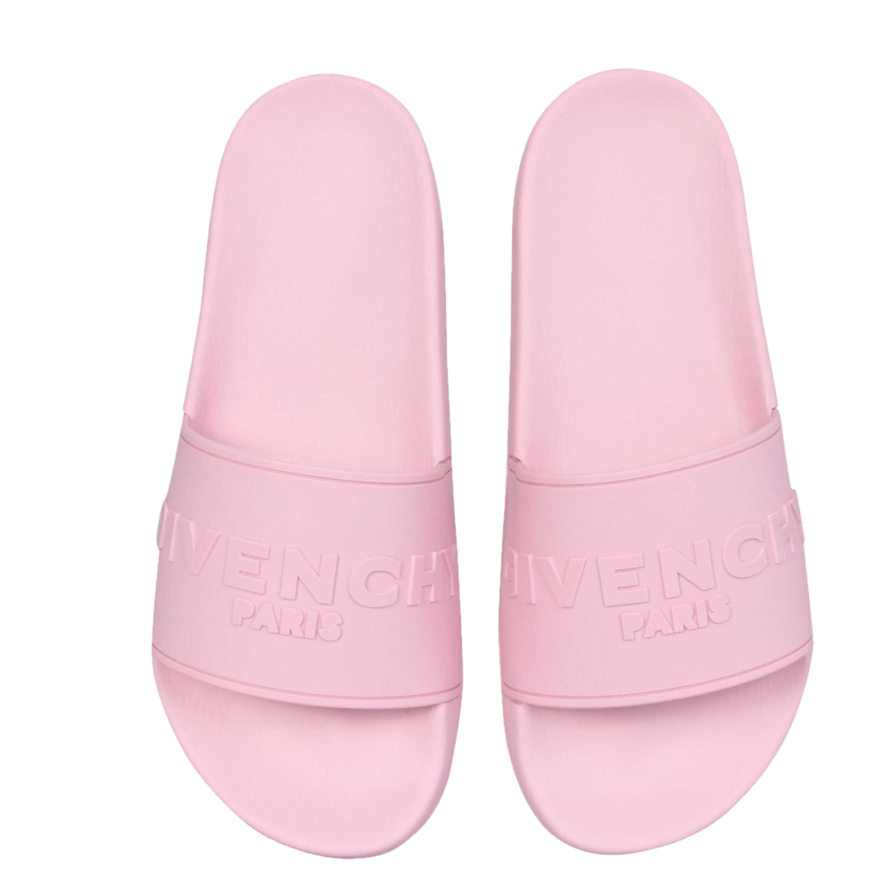 

Givenchy Pink Rubber Logo Slide Sandals Size IT