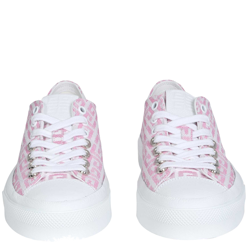 

Givenchy Pink Leather Jacquard 4G City Sneakers Size IT