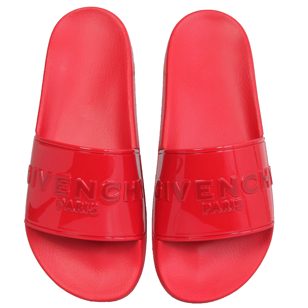 

Givenchy Red Rubber Paris Slide Sandals Size IT