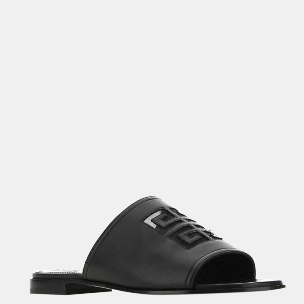 

Givenchy Black Leather 4G Flat Sandals Size EU