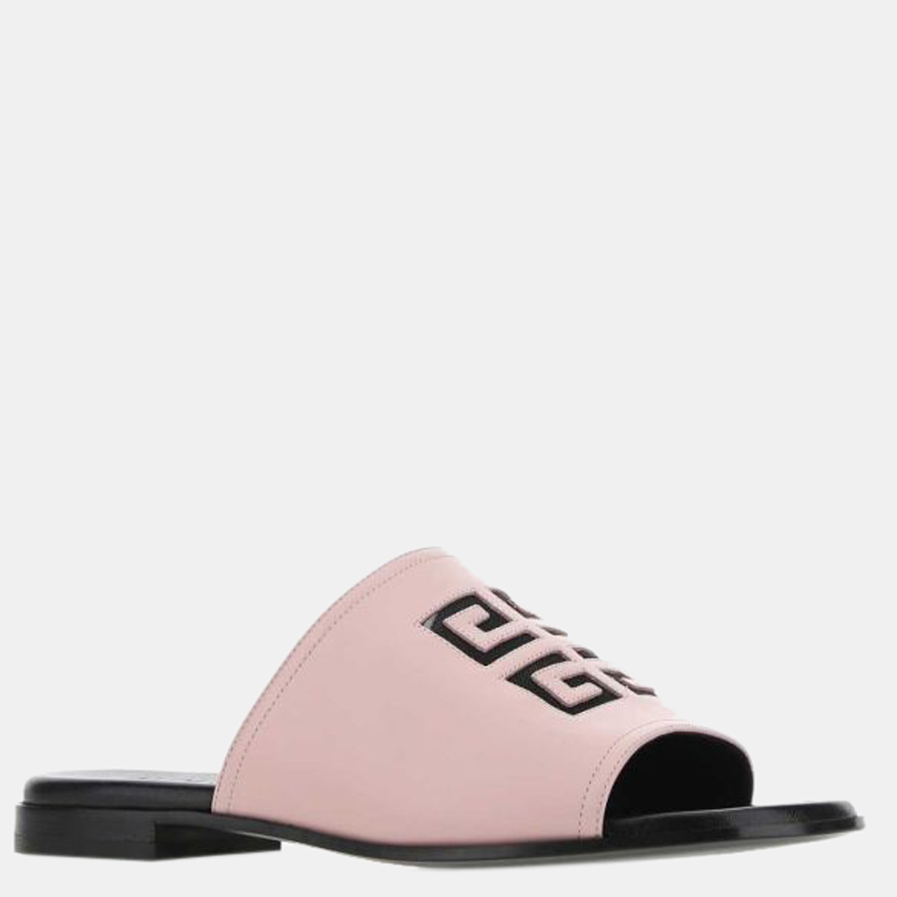 

Givenchy Pink Lambskin Leather 4G Flat Mule Sandals Size EU