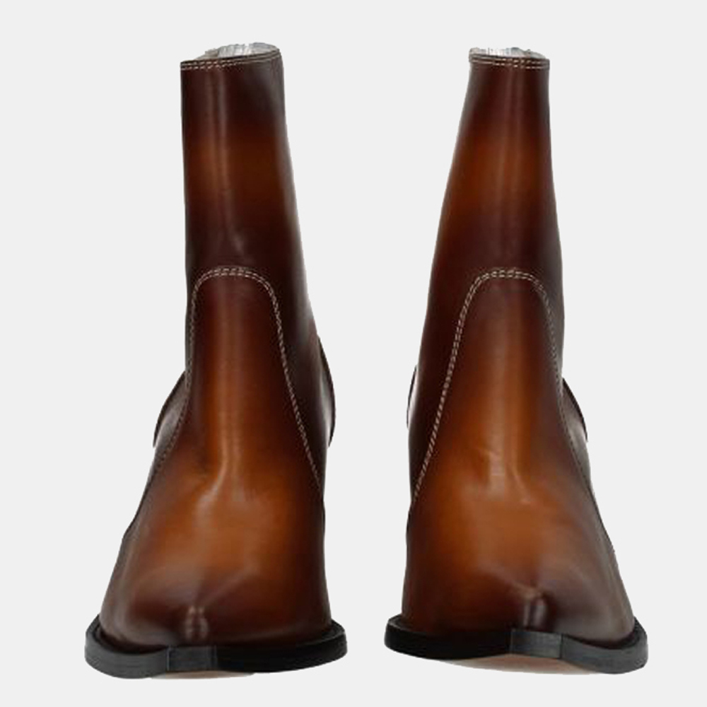 

Givenchy Brown Leather Cowboy Ankle Boots Size US 9 EU 39.5