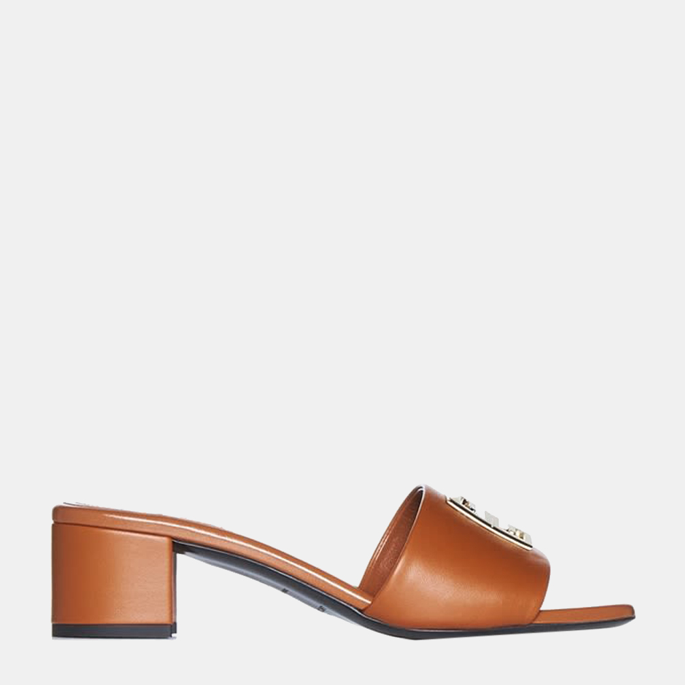 

Givenchy Brown Leather 4G Heeled Mules EU