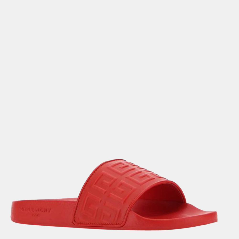 

Givenchy Red 4G embossed Slide Sandals Size EU