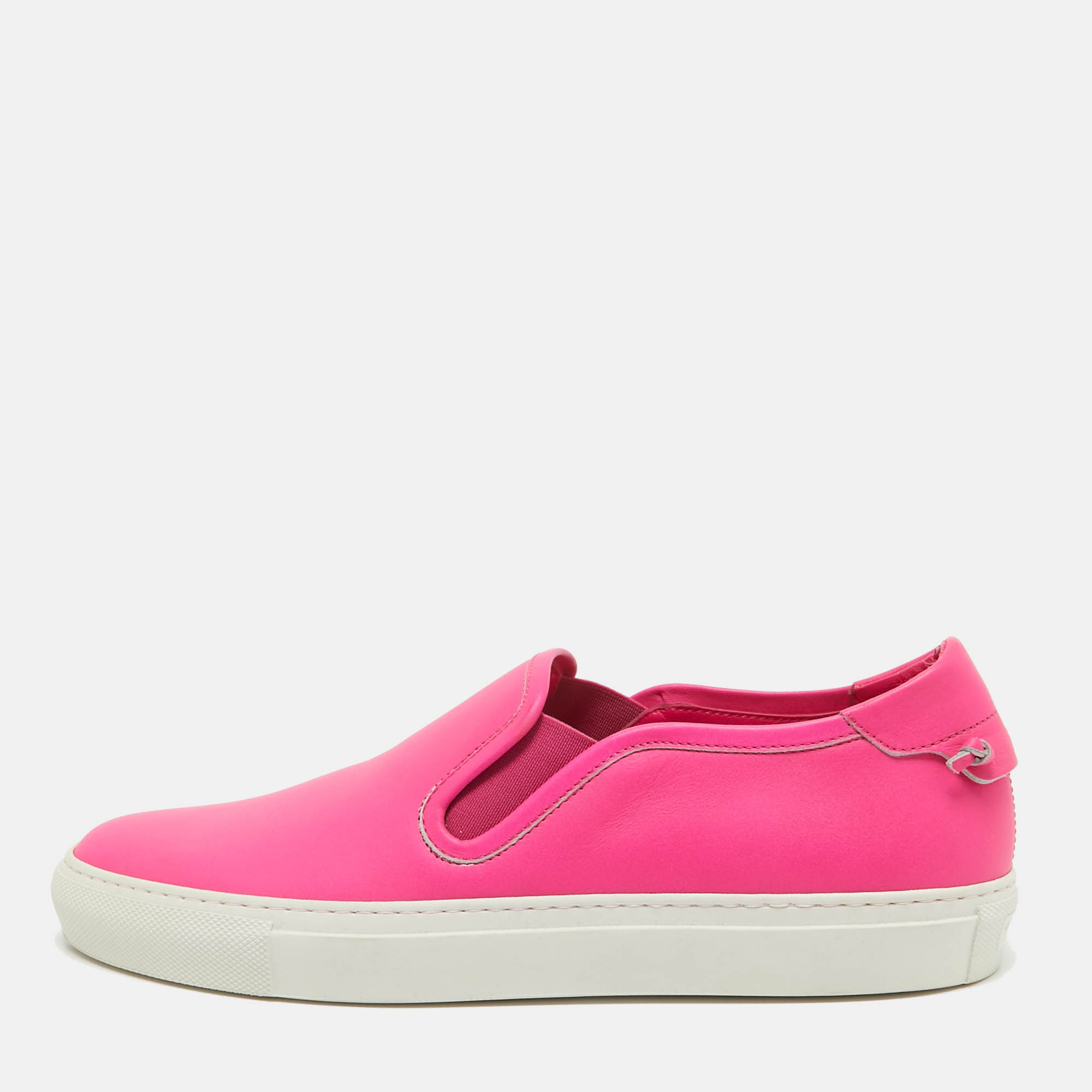 Pre-owned Givenchy Pink Leather Slip On Trainers Size 40