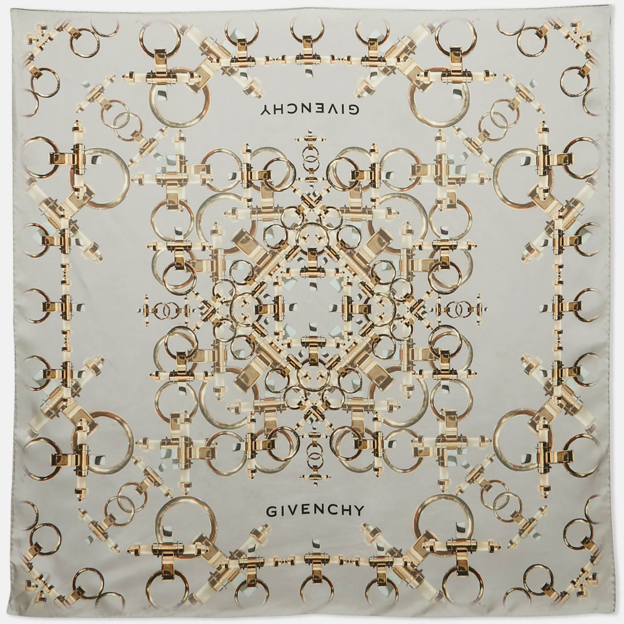 

Givenchy Light Blue Printed Silk Square Scarf