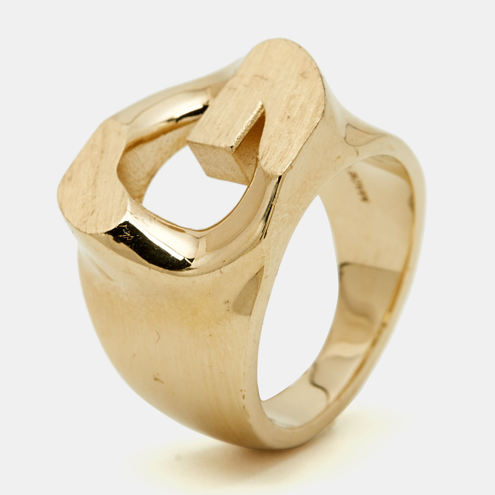 Pre-owned Givenchy Gold Tone Ring Size 52