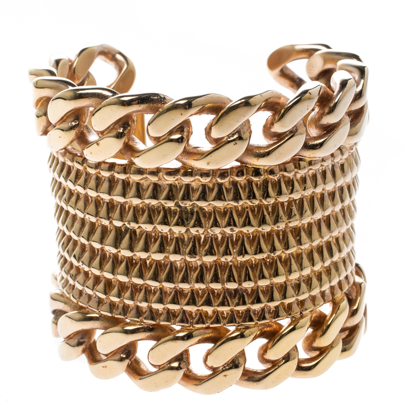 Givenchy Armadillo Rose Gold Tone Open Cuff Bracelet