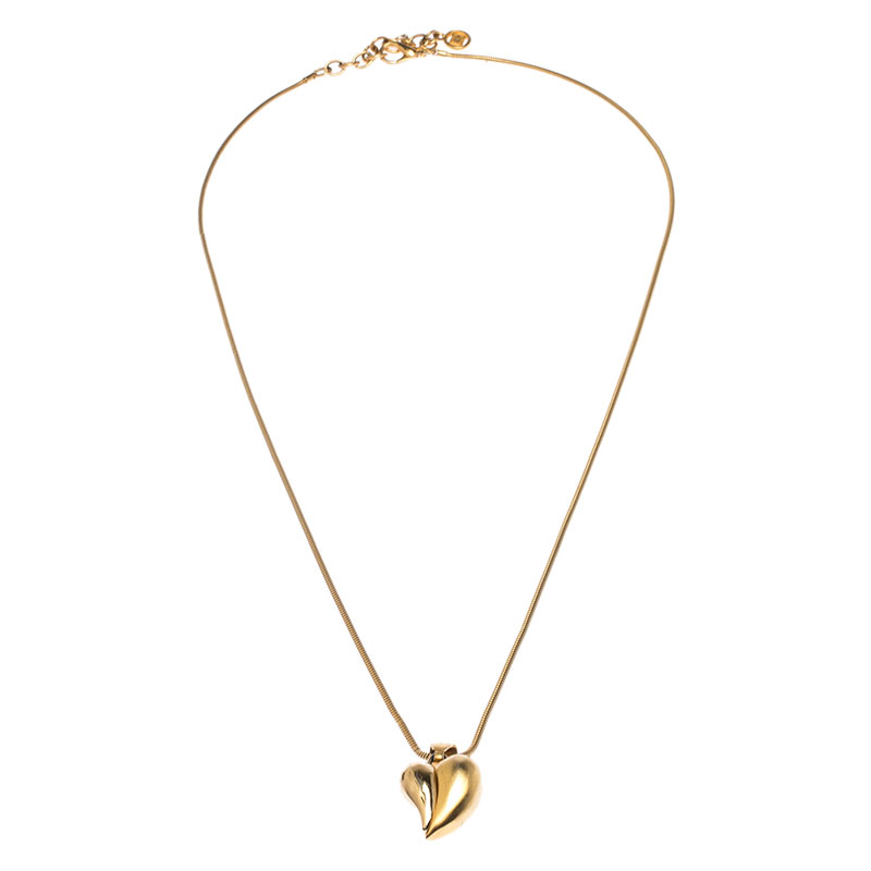 

Givenchy Gold Tone Heart Pendant Necklace