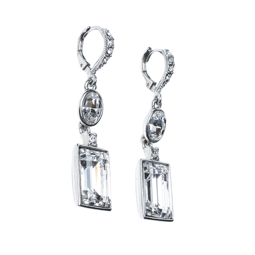 

Givenchy Silver Tone Crystal Drop Earrings