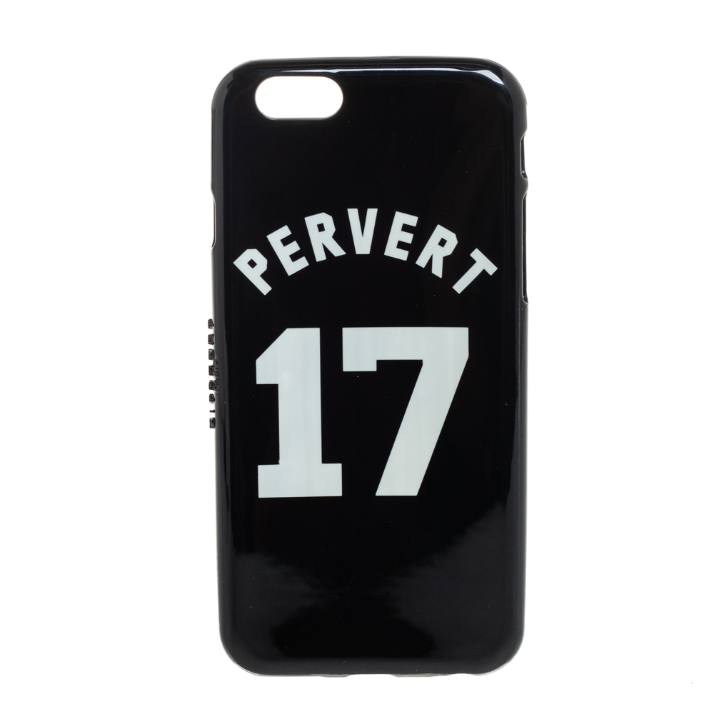 Pre-owned Givenchy Black Plastic Pervert 17 Print Iphone 6 Case