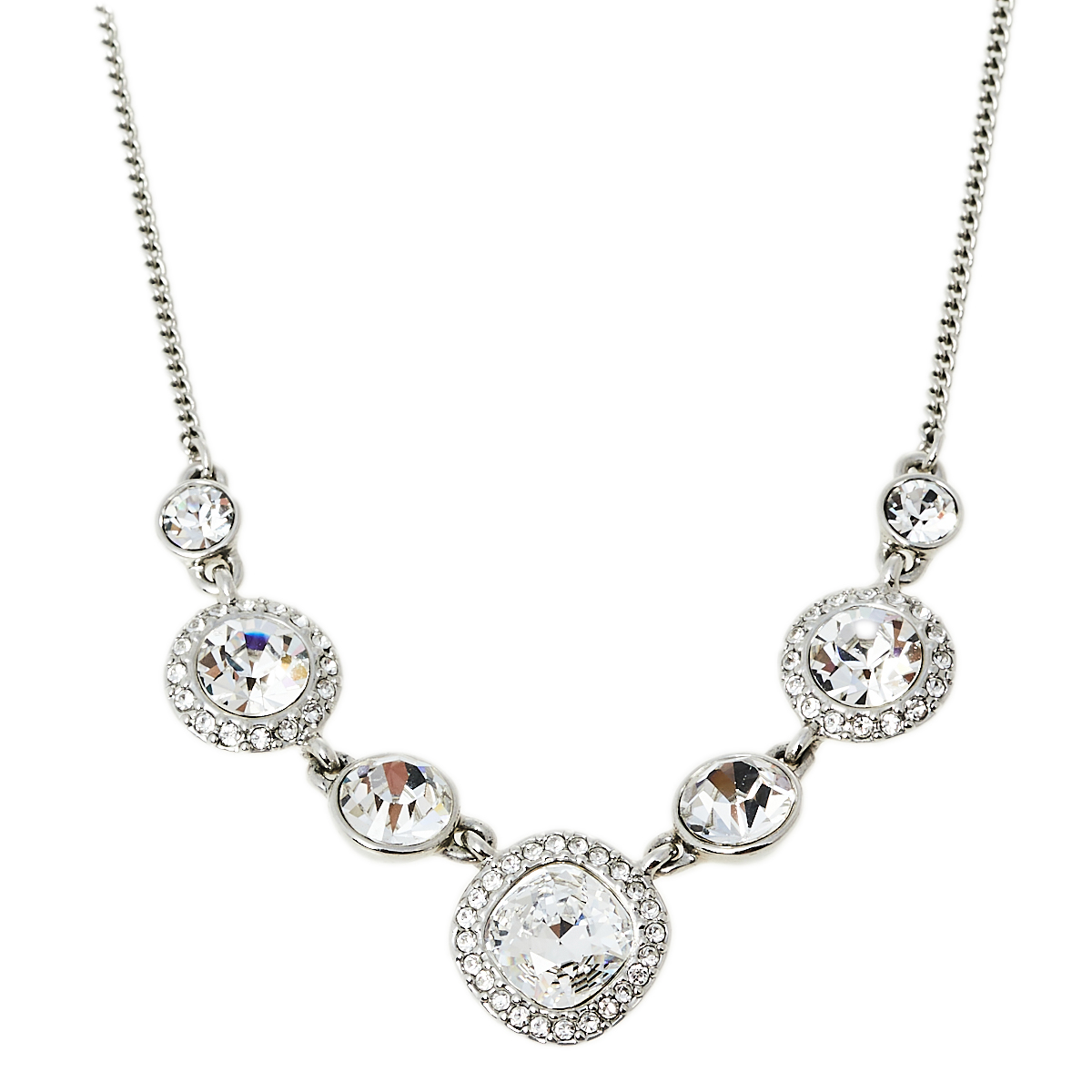 

Givenchy Crystal Silver Tone Collar Necklace