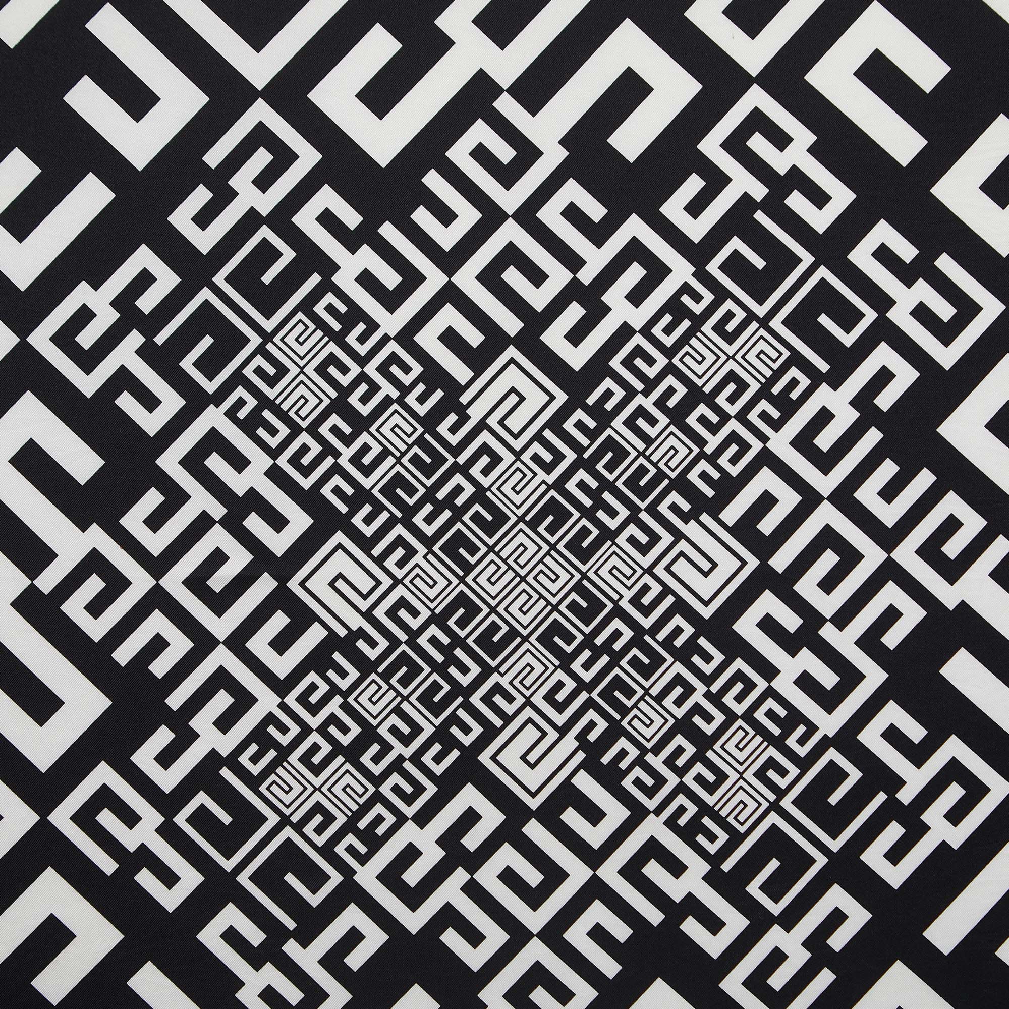 

Givenchy Black/White Logo Print Silk Scarf