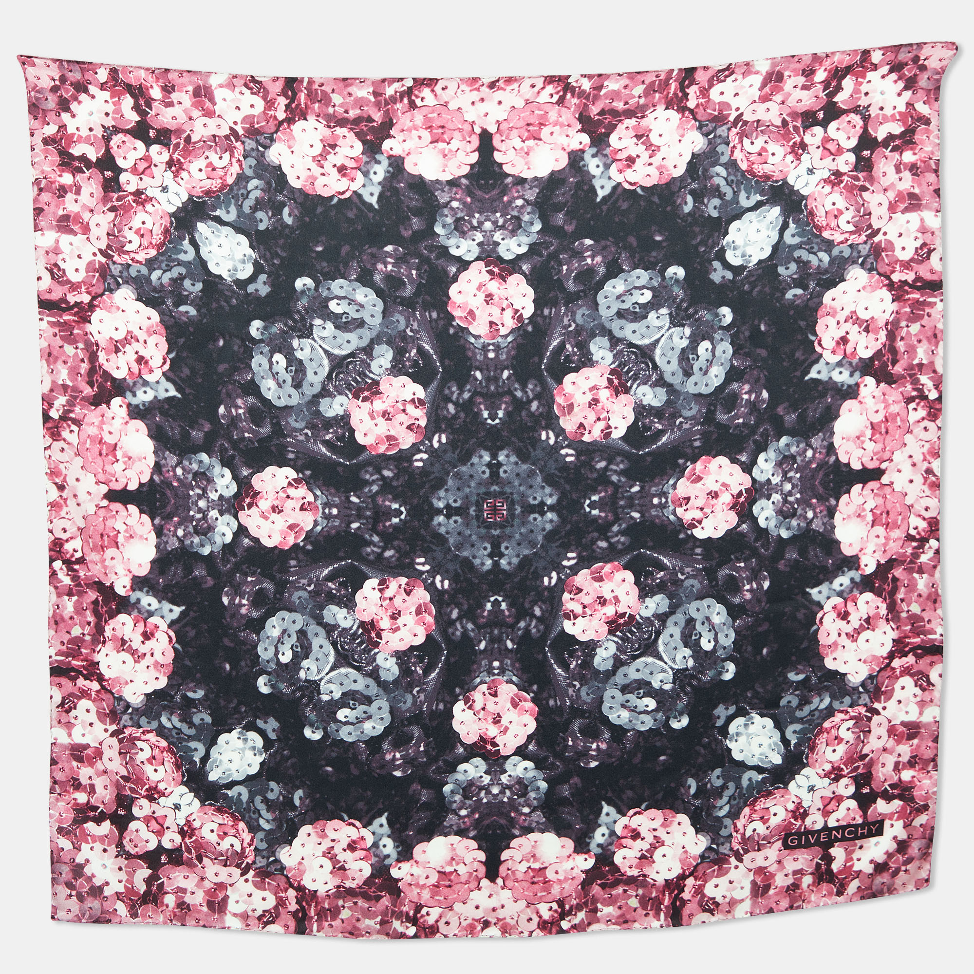 Pre-owned Givenchy Multicolor Floral Printed Silk Square Scarf