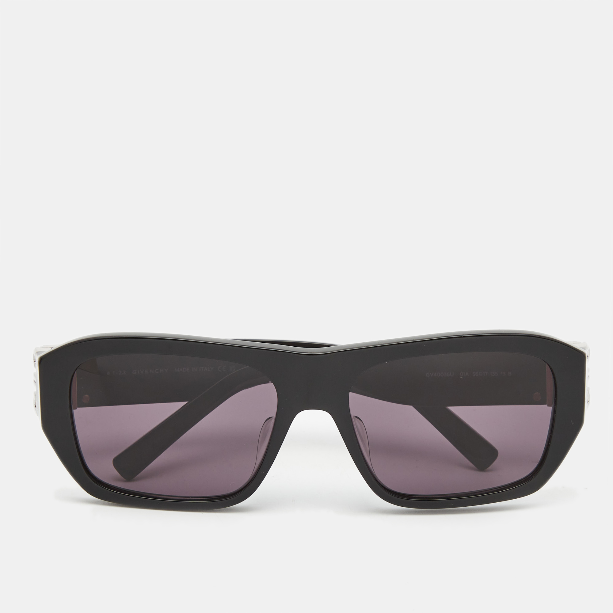 Pre-owned Givenchy Black Gv40036u Monogram Rectangular Sunglasses