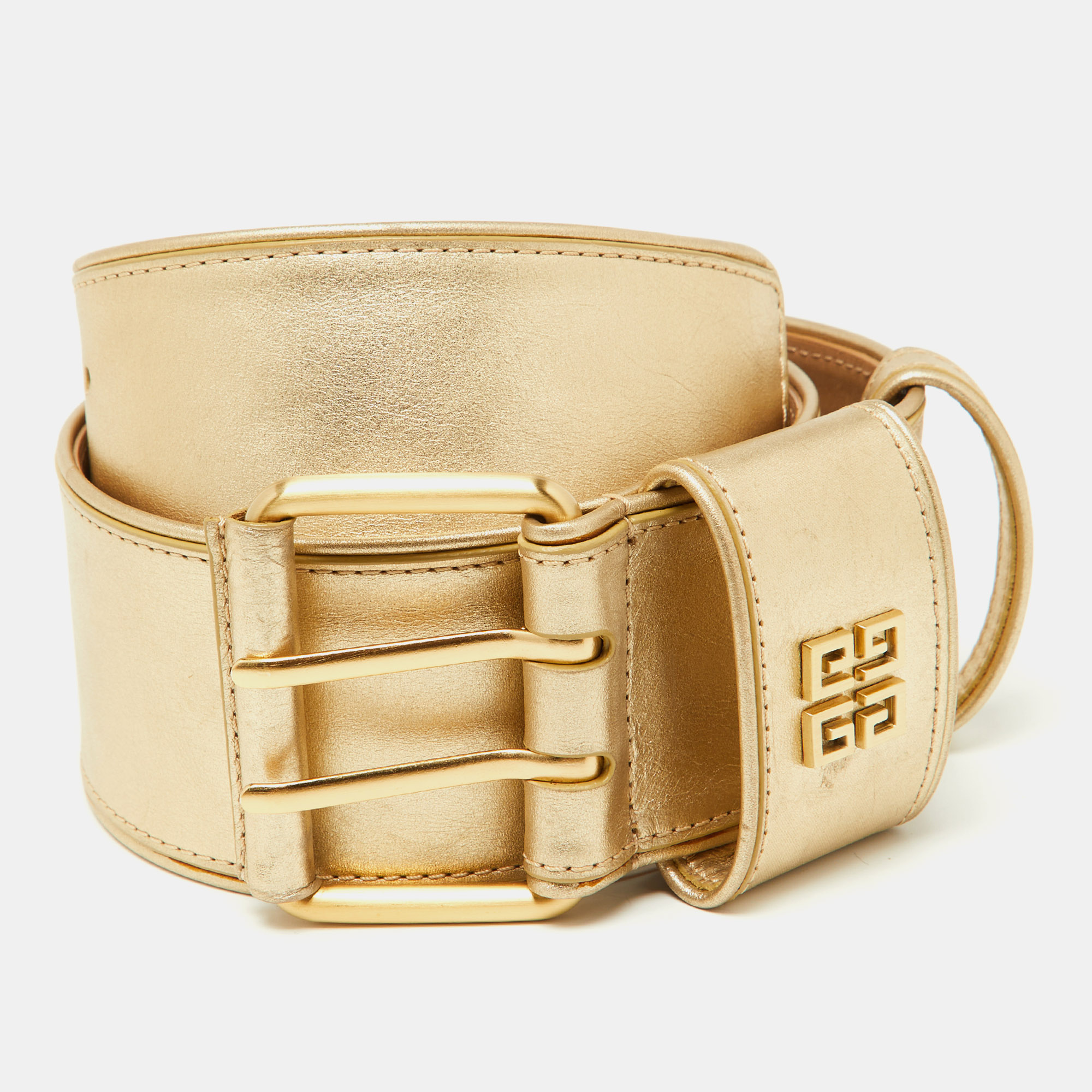 

Givenchy Metallic Gold Leather Wide Waist Belt S