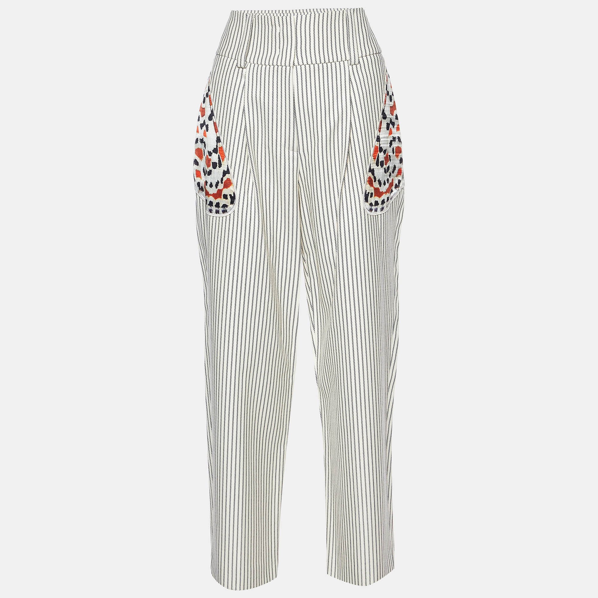 

Givenchy Cream Printed Cotton & Wool Trousers M