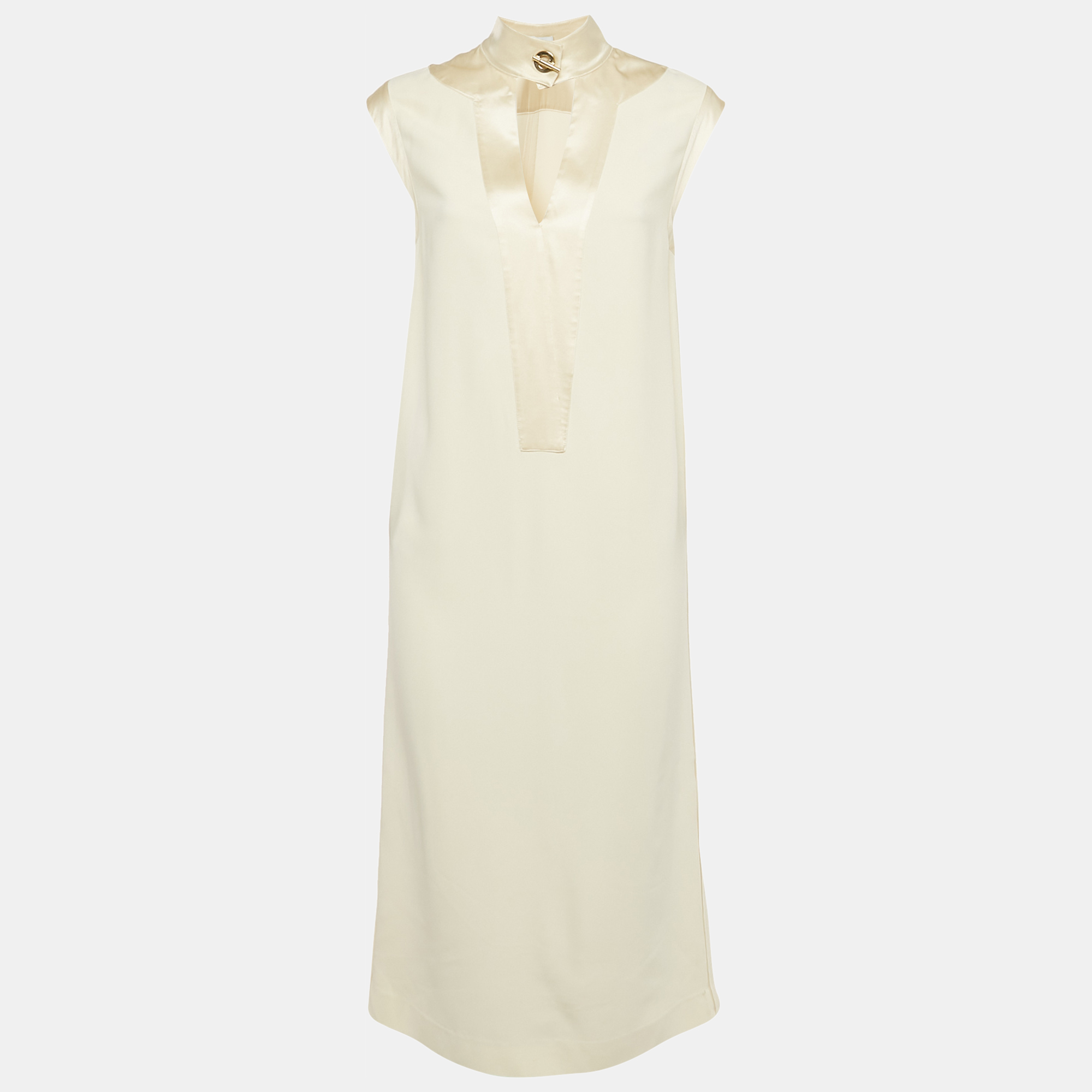 

Givenchy Cream Satin Trim Crepe Short Dress S