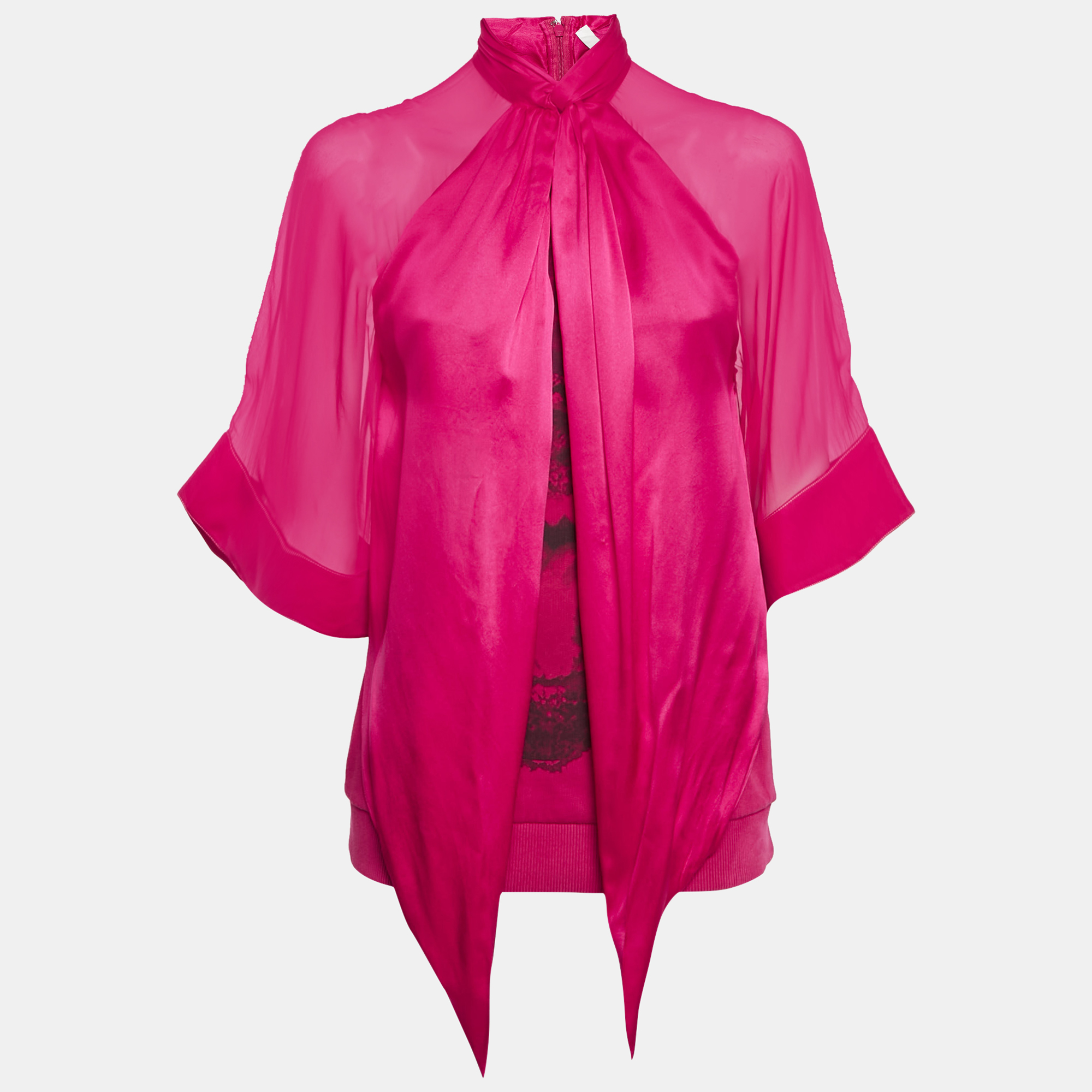 

Givenchy Pink Printed Silk and Cotton Silk Top M