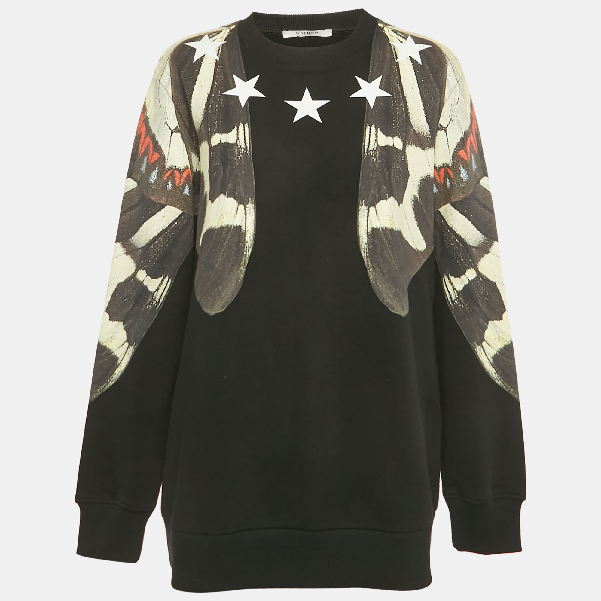 

Givenchy Black Butterfly Print Cotton Sweatshirt M