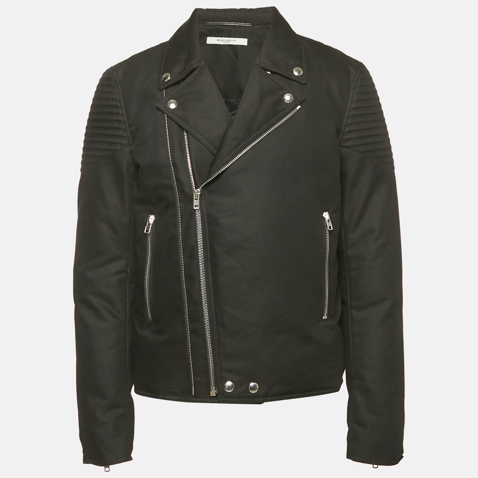 Pre-owned Givenchy Black Cotton Puffer Rider Jacket Xxxl