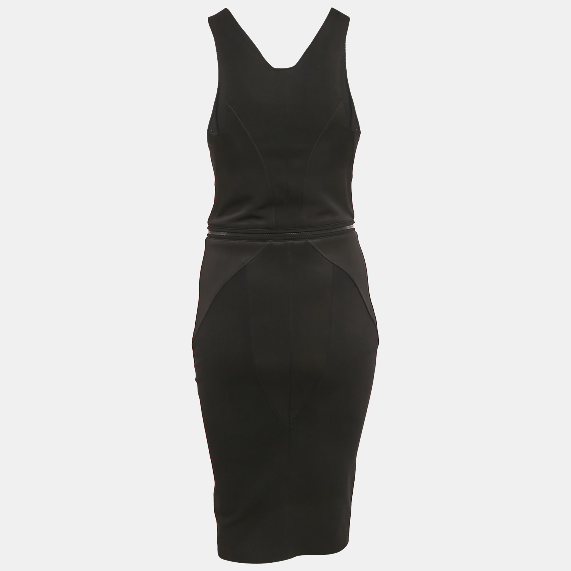 

Givenchy Black Knit Sleeveless Zip Detail Bodycon Dress M