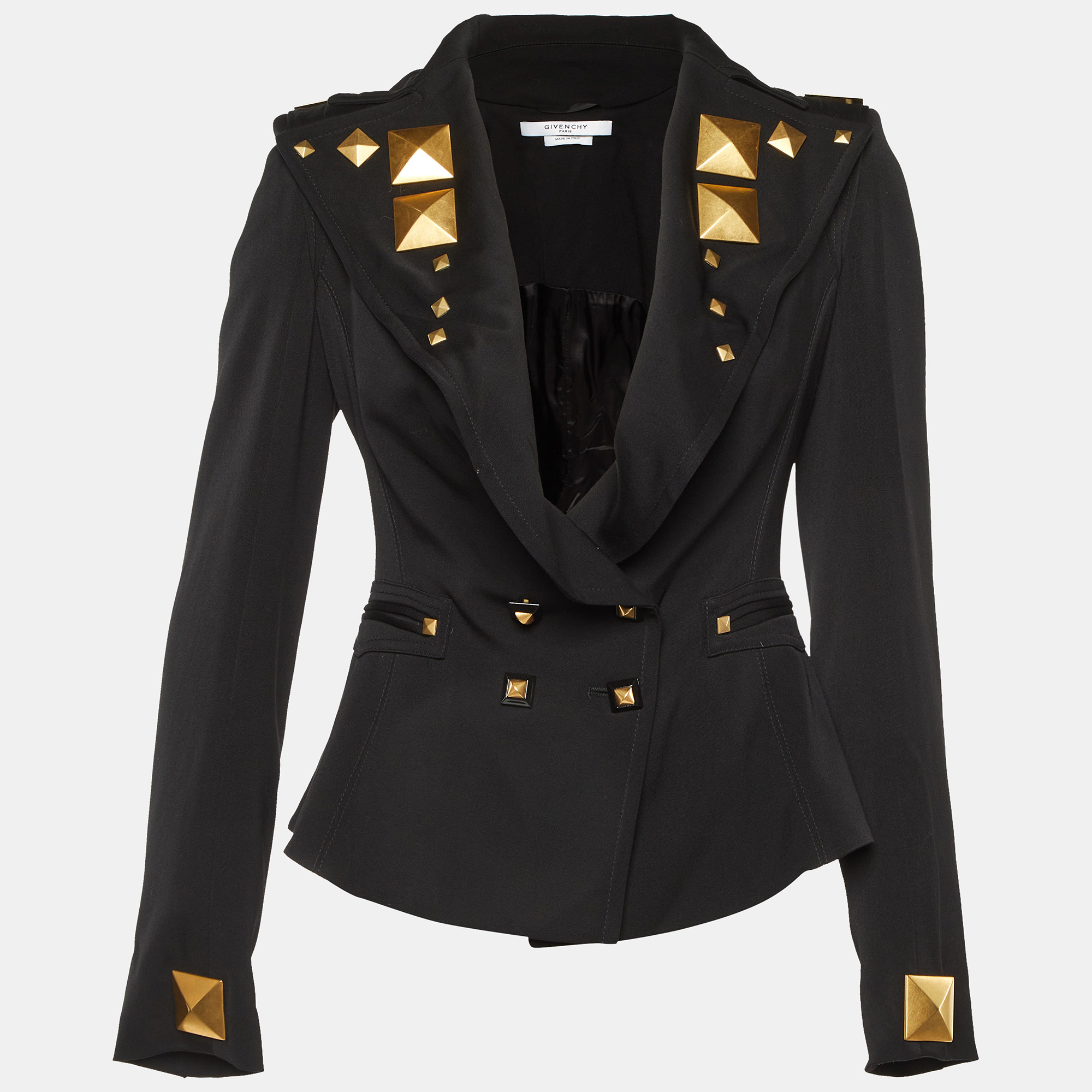 

Givenchy Black Wool Metal Detail Blazer S