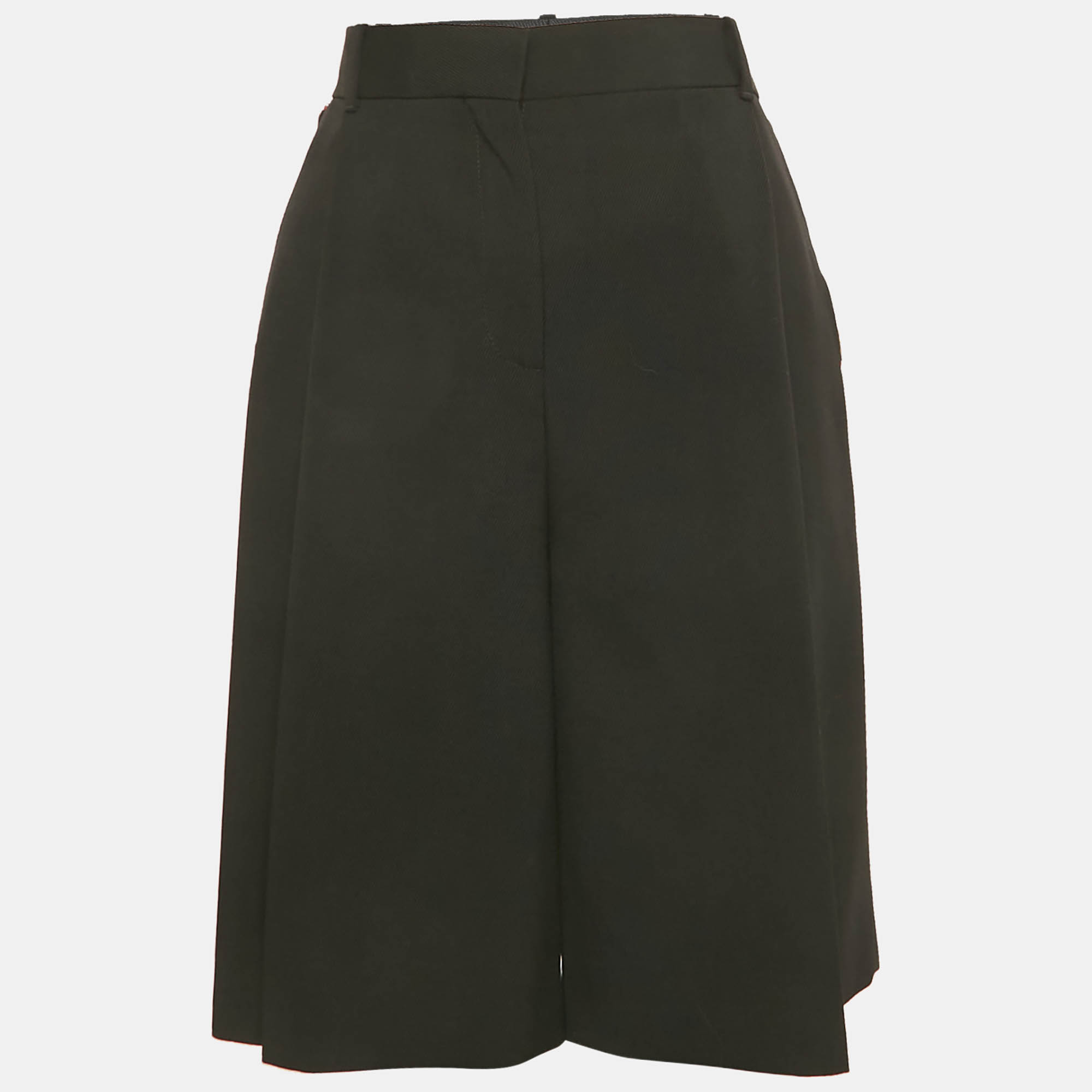 Pre-owned Givenchy Black Velvet Trim Gabardine Shorts L