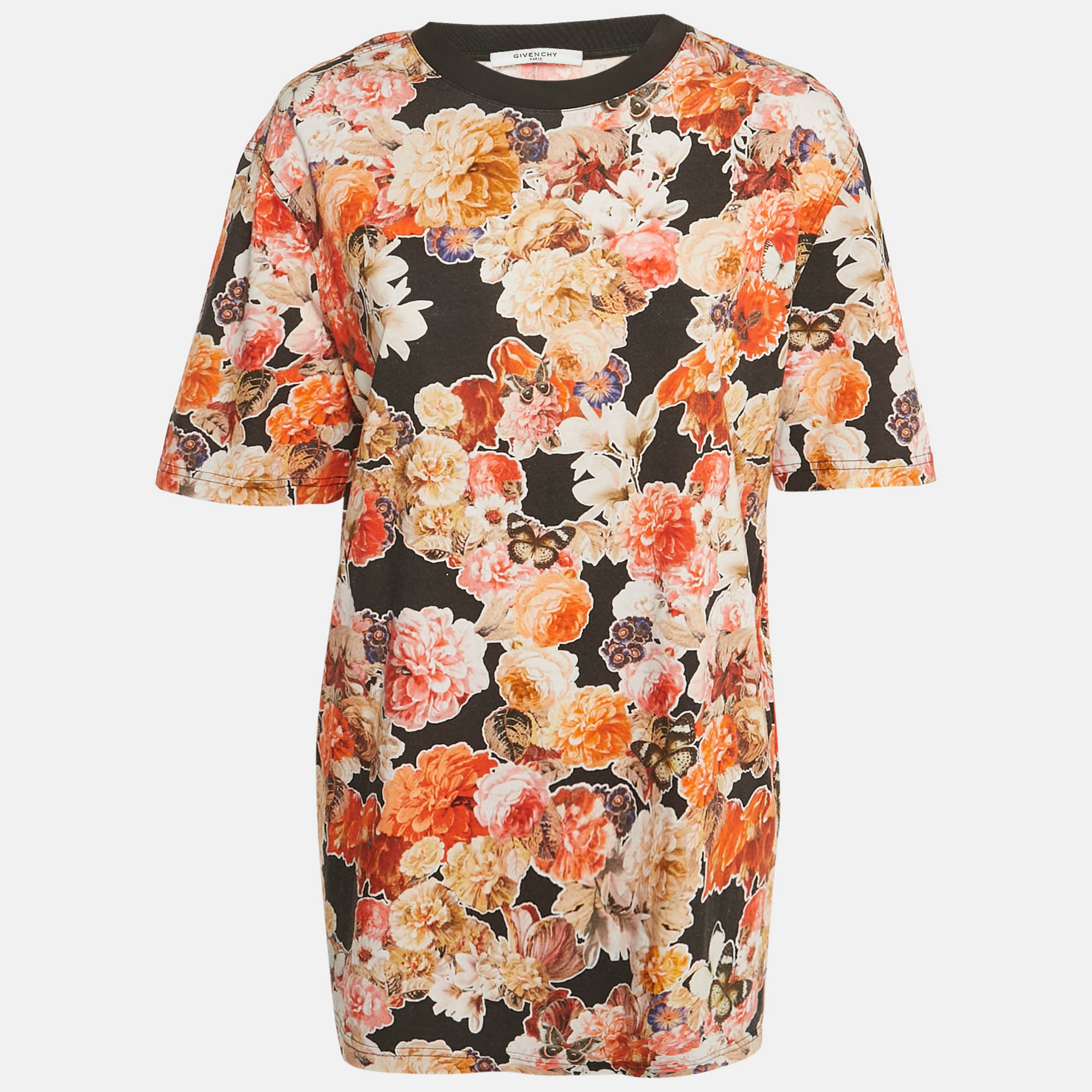

Givenchy Black Floral Print Jersey Crewneck T-Shirt S