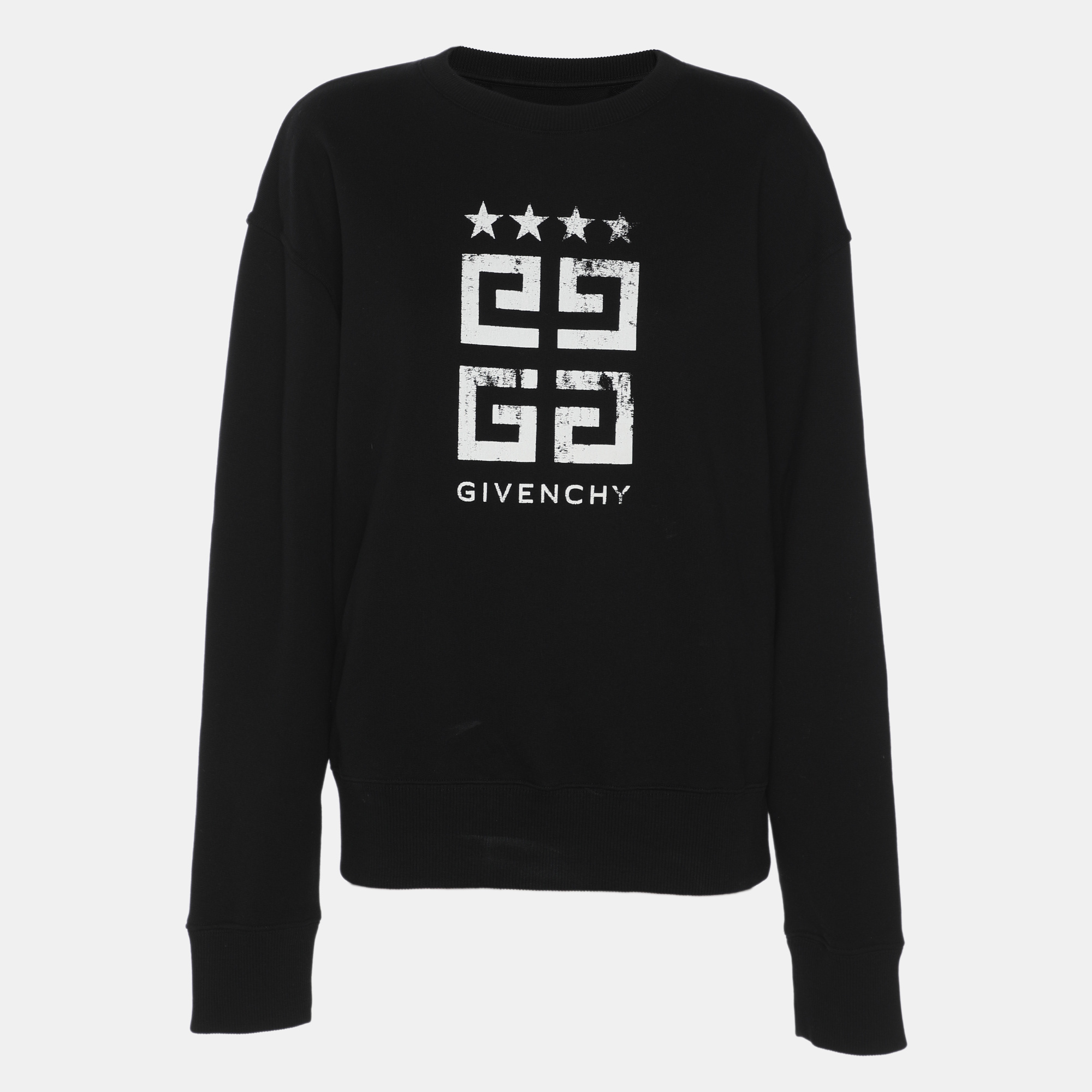 

Givenchy Black Knit Logo Print Sweatshirt S