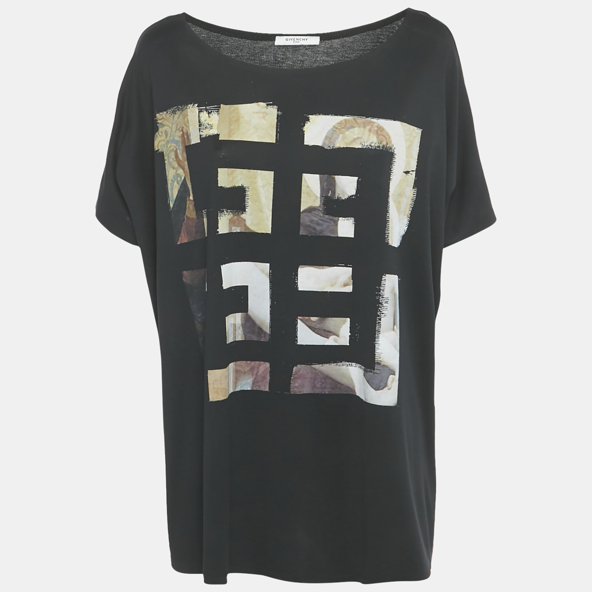 

Givenchy Black Logo Print Cotton Oversized T-Shirt XS