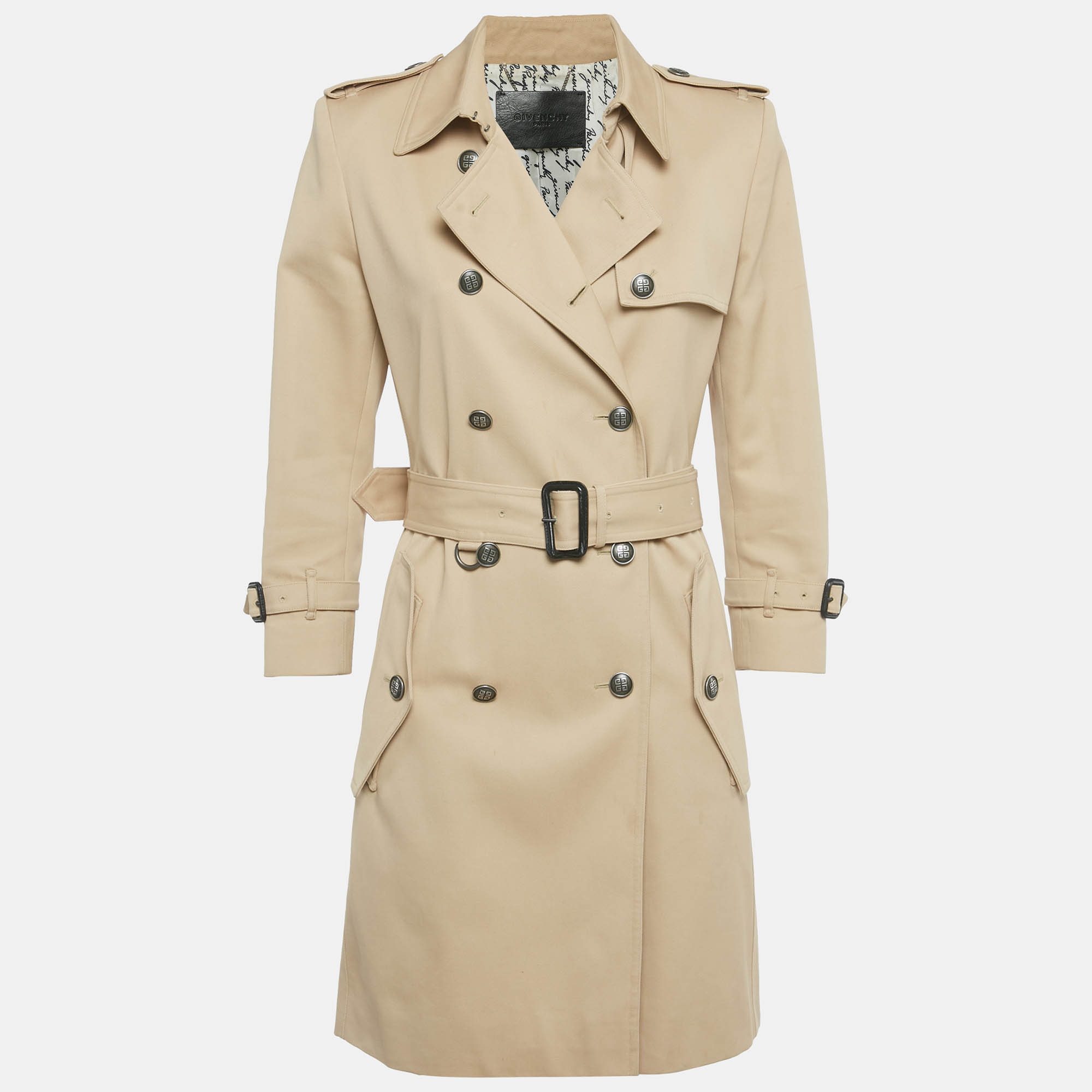 

Givenchy Beige Cotton Gabardine Double Breasted Trench Coat S