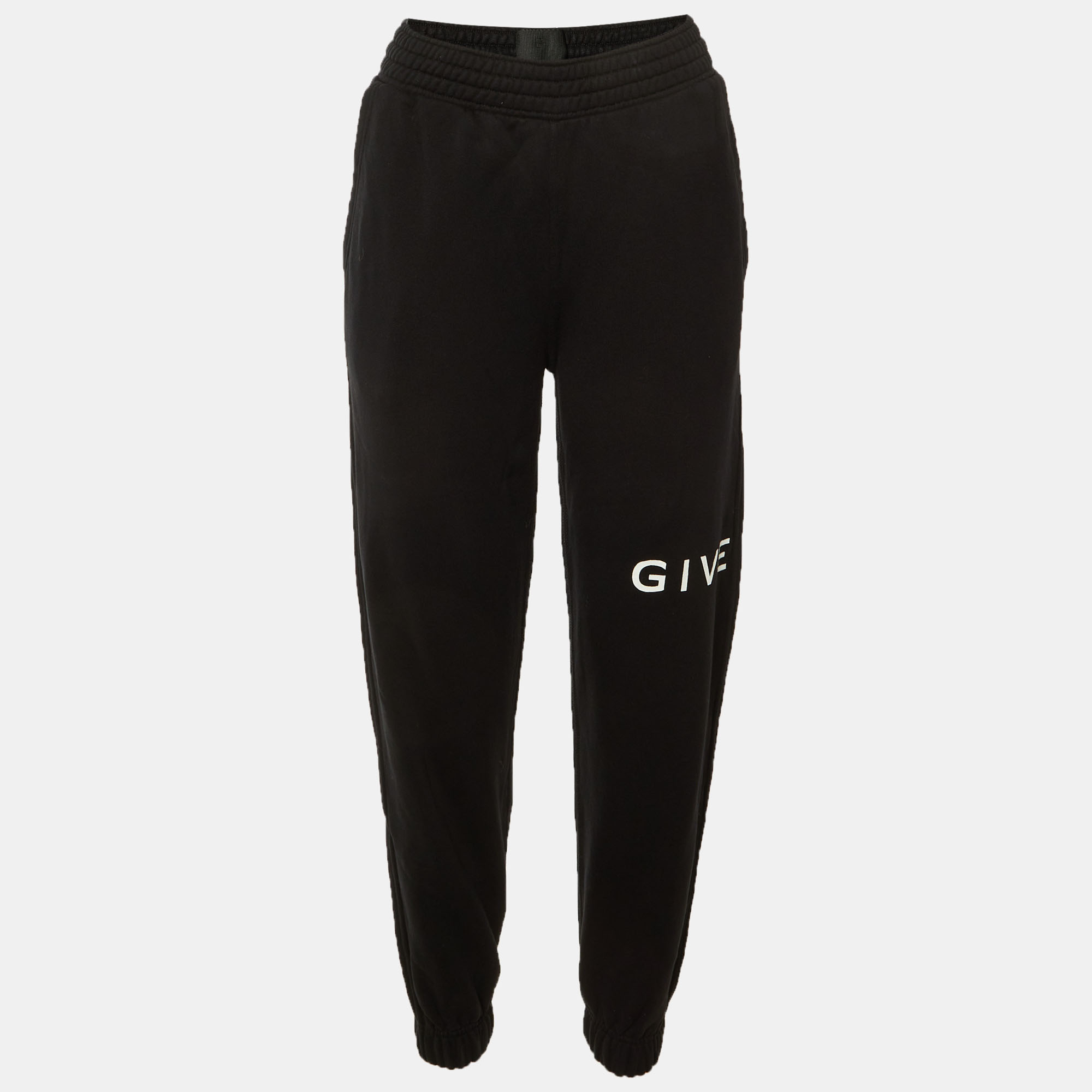 

Givenchy Black Logo Print Cotton Joggers XS