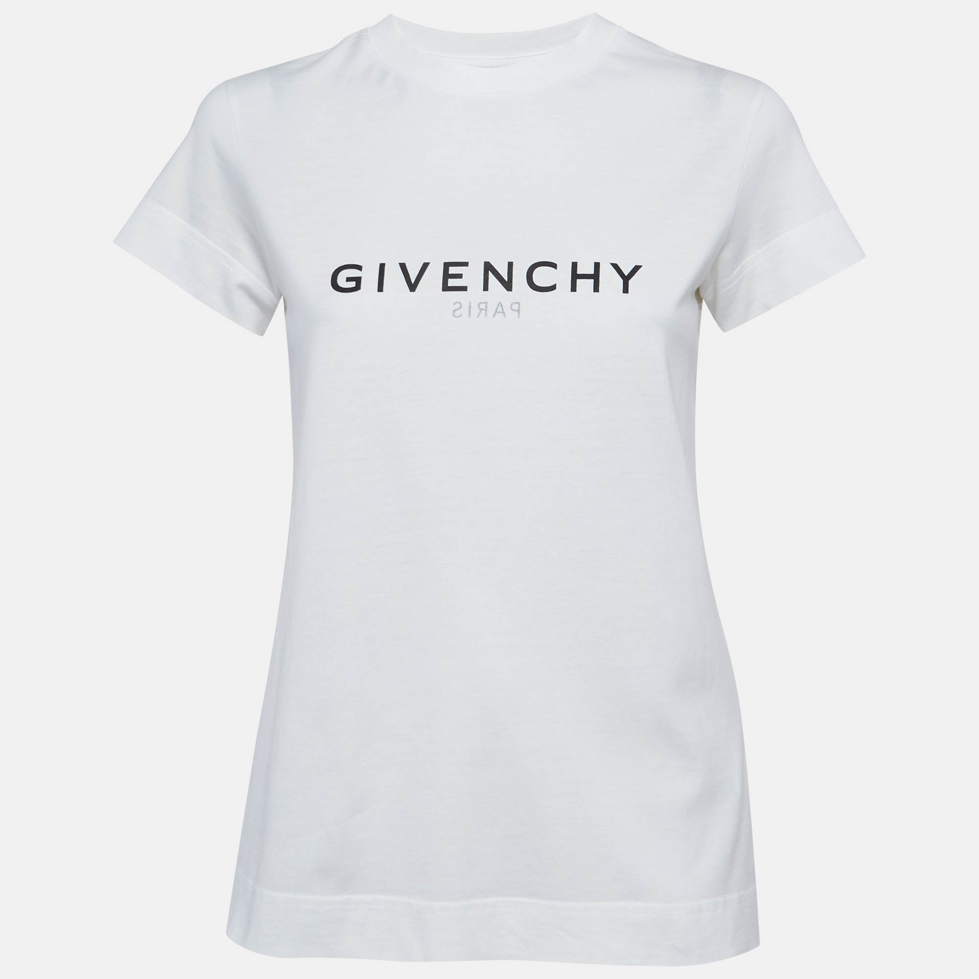 

Givenchy White Logo Print Cotton Short Sleeve T-Shirt XS