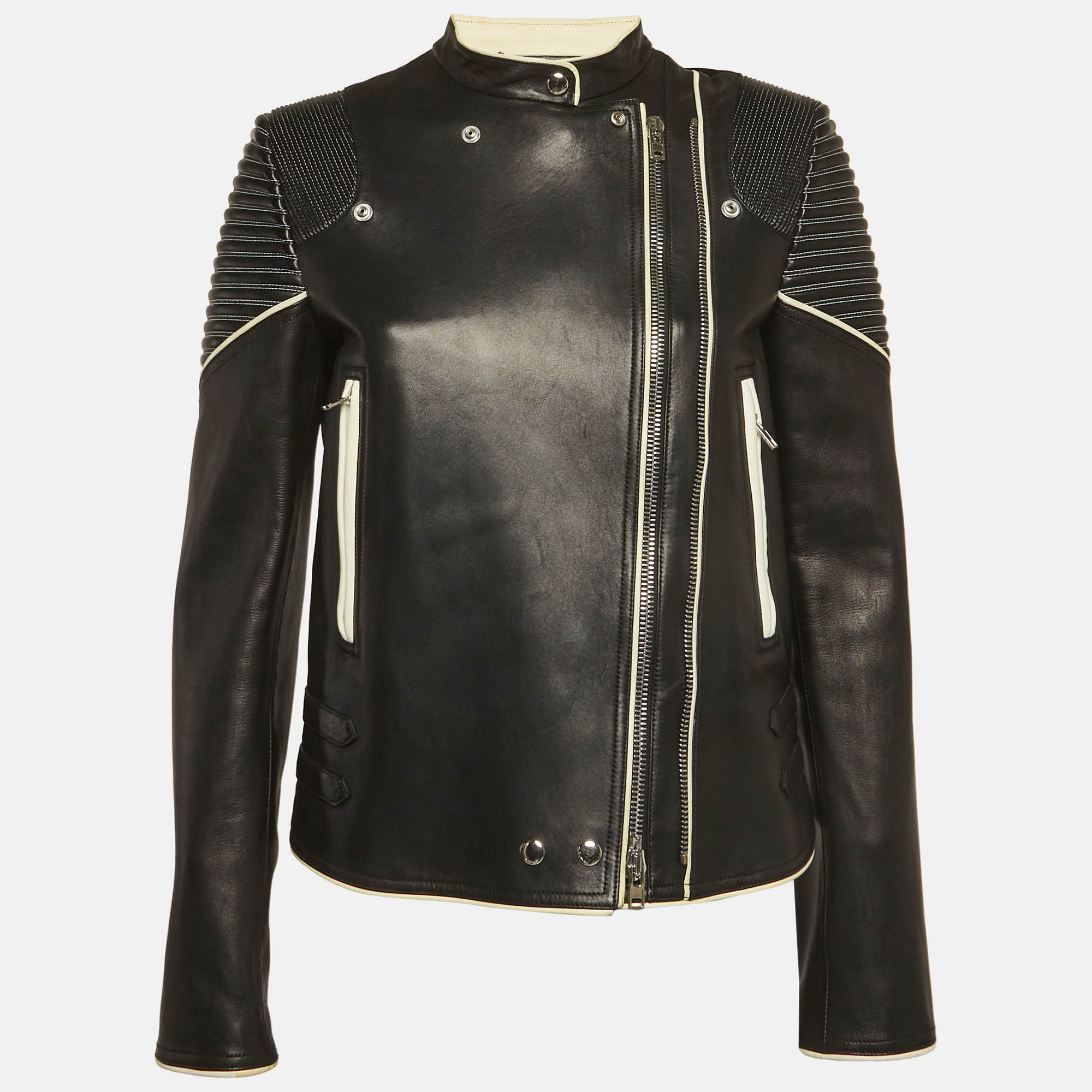 

Givenchy Black Leather Biker Jacket M