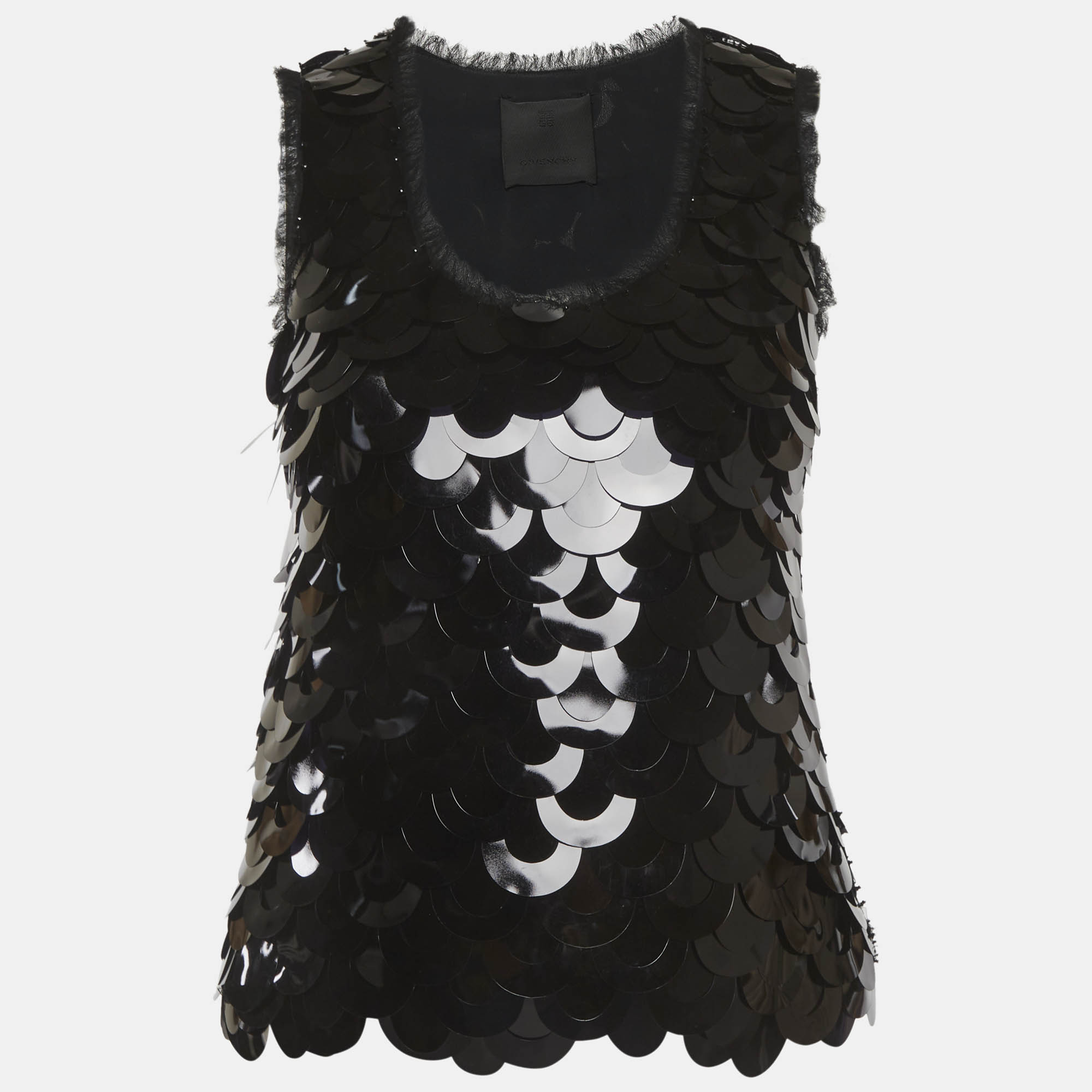 

Givenchy Black Sequin Tulle Sleeveless Top S