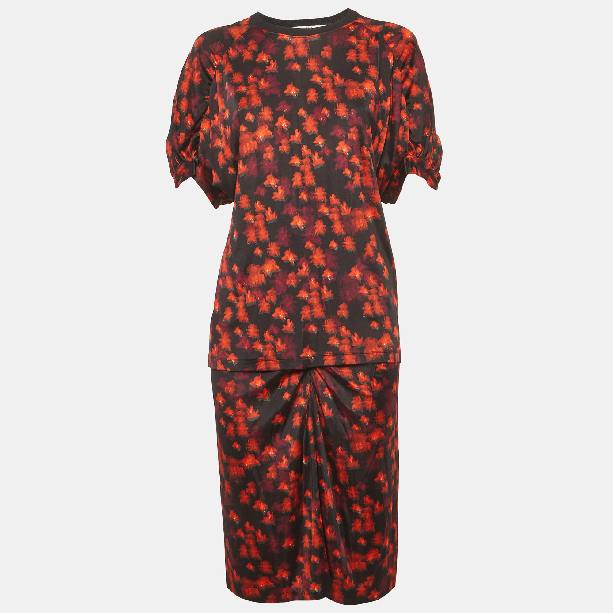 

Givenchy Black/Red Floral Print Jersey Set M